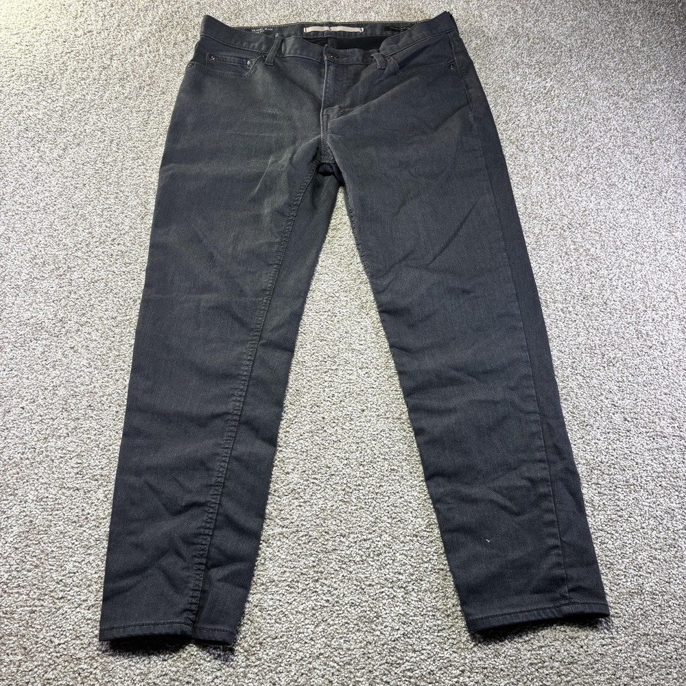 Banana Republic Travel Jeans Mens 34x30 Charcoal Wash Slim Tapered Denim